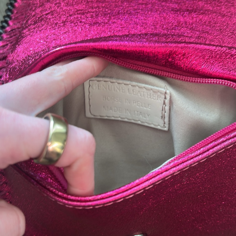 Pink Italian Leather Crossbody - Picture 4 of 4